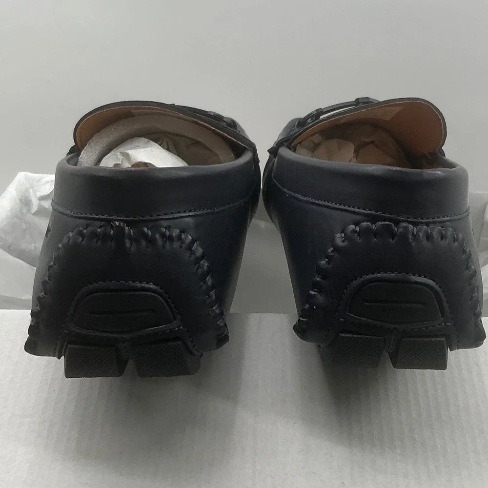Aston Marc Mens Drive-01 Navy Blue Bit Loafer Driving Shoes H-7023 Size 10.5